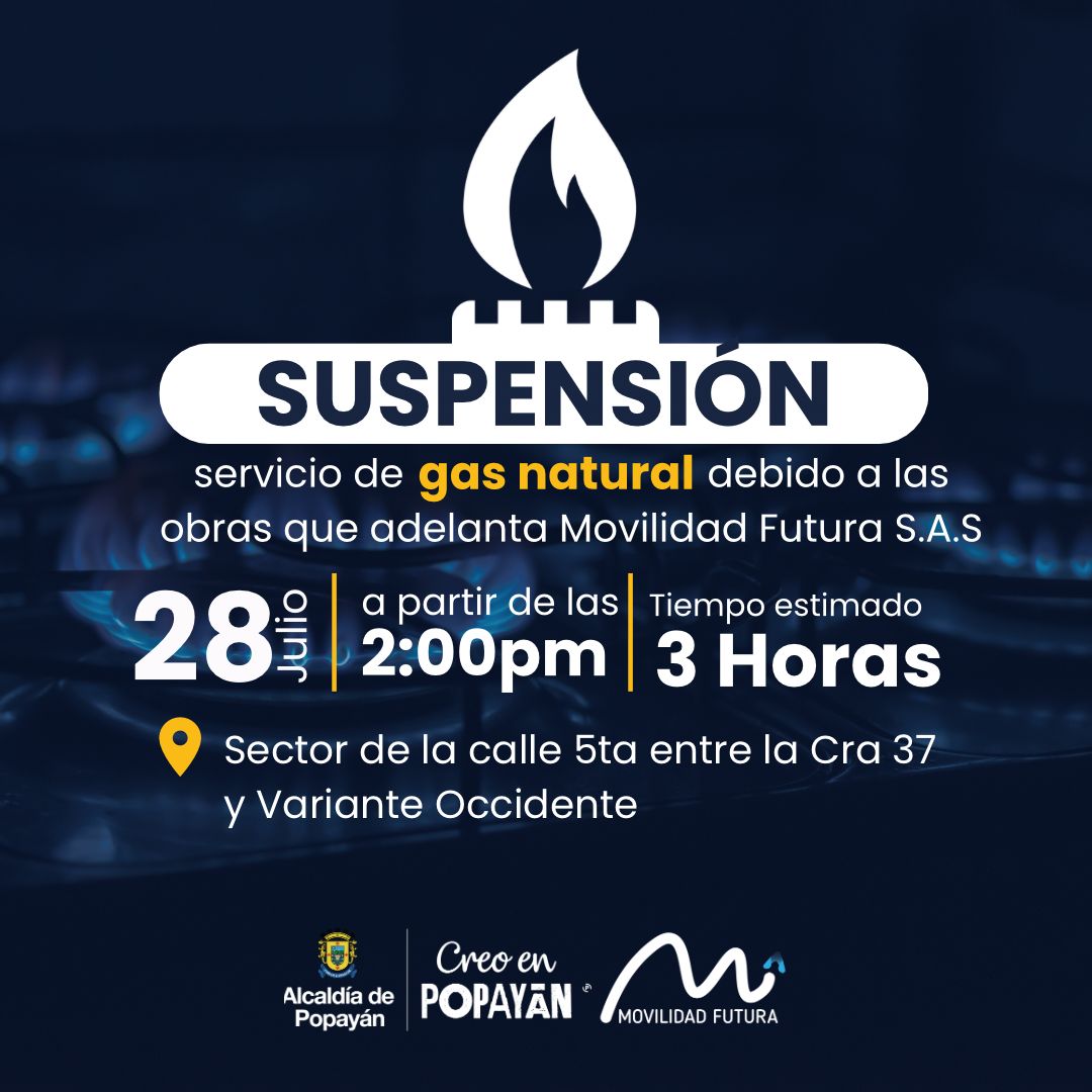 Suspensión Del Servicio De Gas En El Sector De La Maria Occidente Por Obras De Movilidad Futura 2474