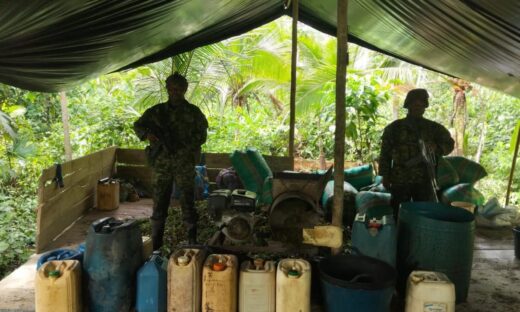 Ejército destruyó dos laboratorios de procesamiento de pasta de base de coca cerca de la frontera con Ecuador
