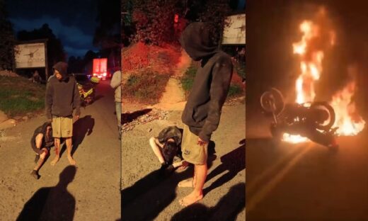 En la vía Popayán – Timbío la comunidad quemó dos motocicletas y retuvo a tres personas señaladas de cometer un hurto en la zona